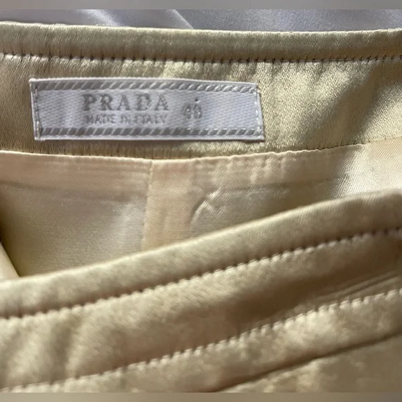 ✨ Prada Silk Skirt – Made in Italy | Gold | Size 40 (US 6) Luxury Repurpose - Picture 4 of 13